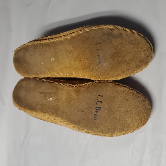 L.L Bean Wicked Good Slippers Size 11 Mens Shearling Lined Brown - Picture 10 of 16